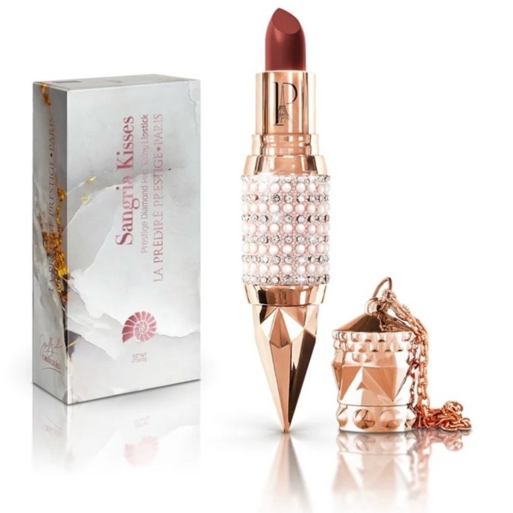 LA PREDIRE PRESTIGE Diamond Red Shiny “Sangria Kisses”Lipstick. NIB